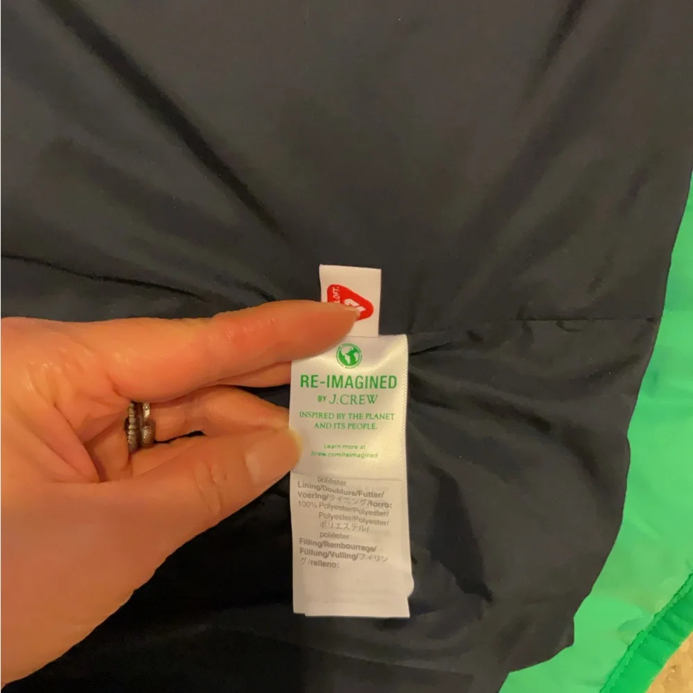 J. Crew Green Signature Water-Repellent Puffer Primaloft Lightweight Recycled XL - Picture 14 of 16